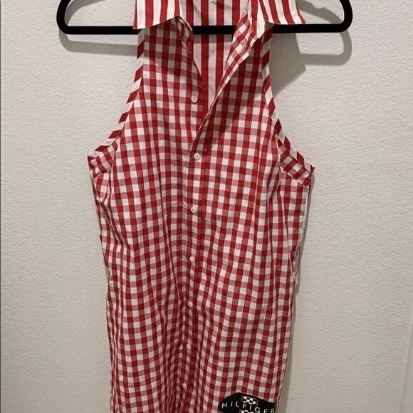 HILFIGER COLLECTION GINGHAM STRIPE SHIRT DRESS - Picture 3 of 6